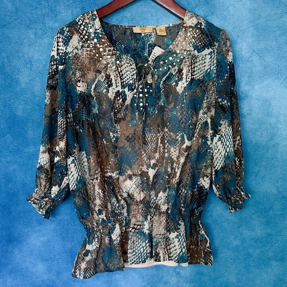 Valerie Stevens Sheer Lined Tunic Top, Size Petite XL